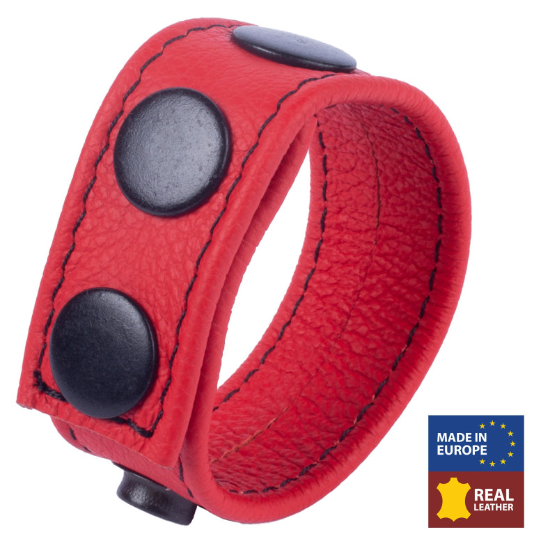 The Red Cockring en cuir Cocky Rouge